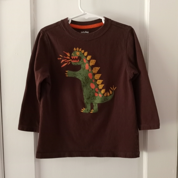 Baby Gap Tyrannosaurus Rex T-Rex Dinosaur Long Sleeve Shirt Boys Size 5 Years - Picture 1 of 9